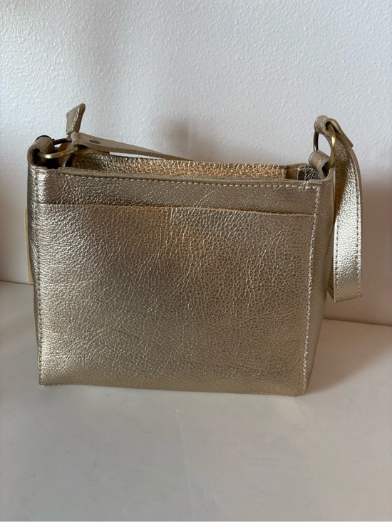 Portland Leather Handbags - Portland Leather Goods Lucent triangle Metallic Gold Shoulder Bag